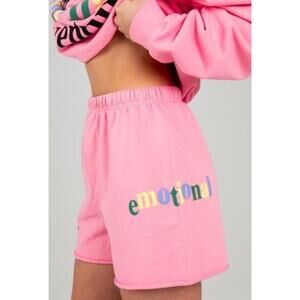 MAYFAIR Your Emotions Are Valid Emotional Soft Pink Sweat Lounge Shorts Size M/L